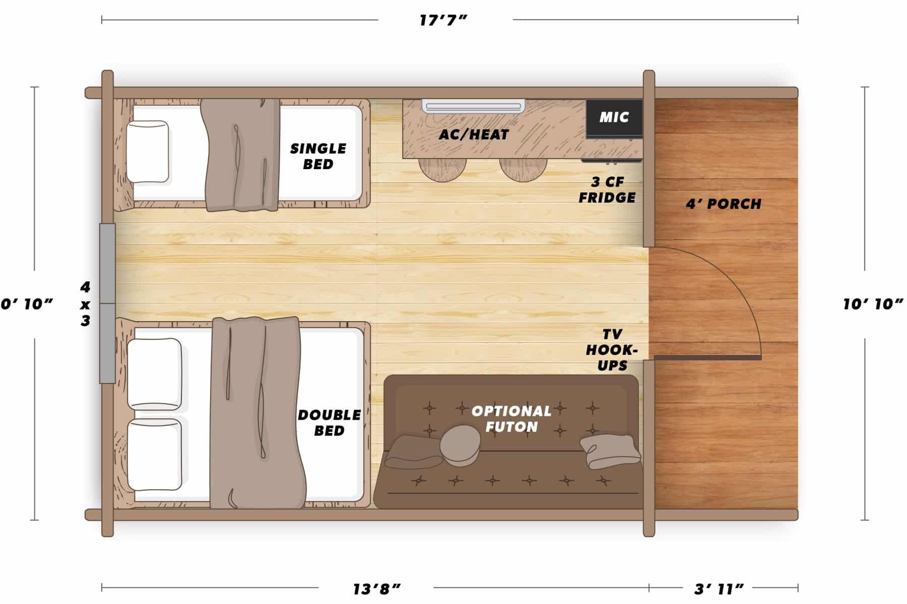 a frame pod without bathroom